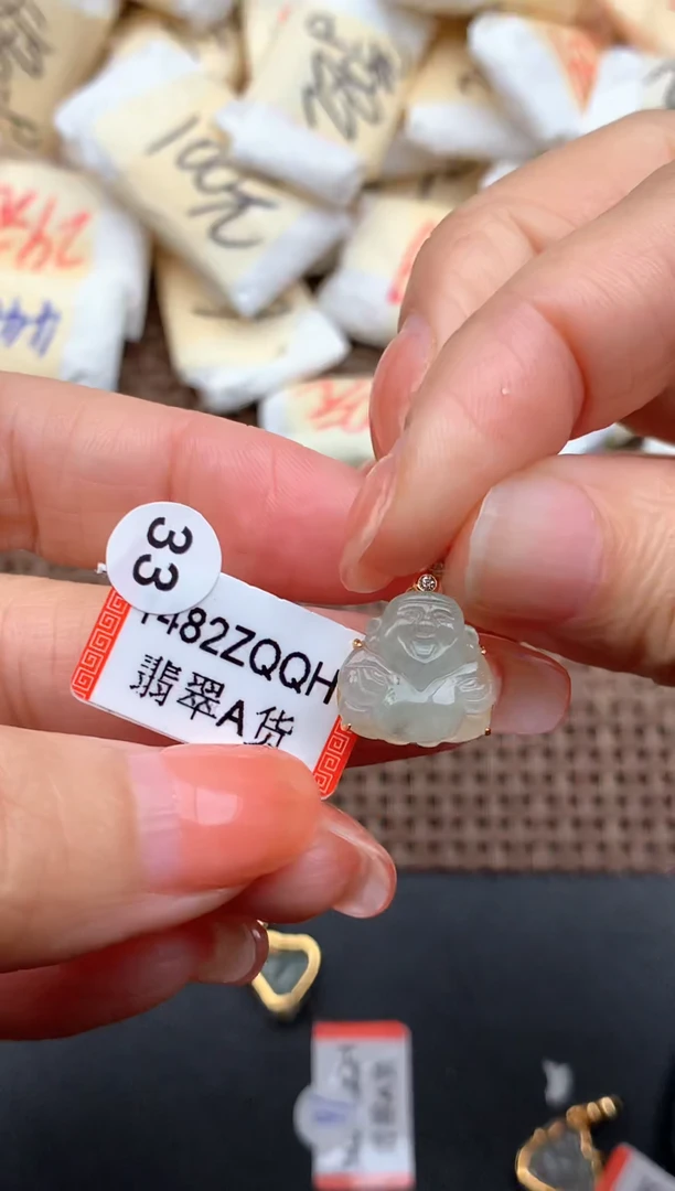 银S925镶嵌挂件翡翠一