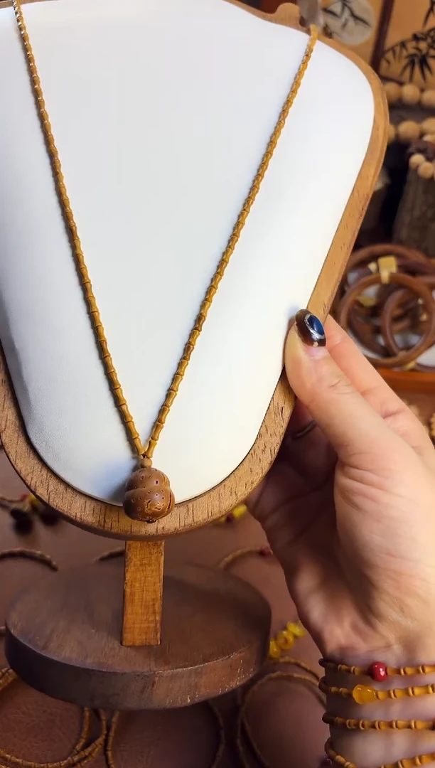 手串桃核108竹节桃核葫芦脖挂