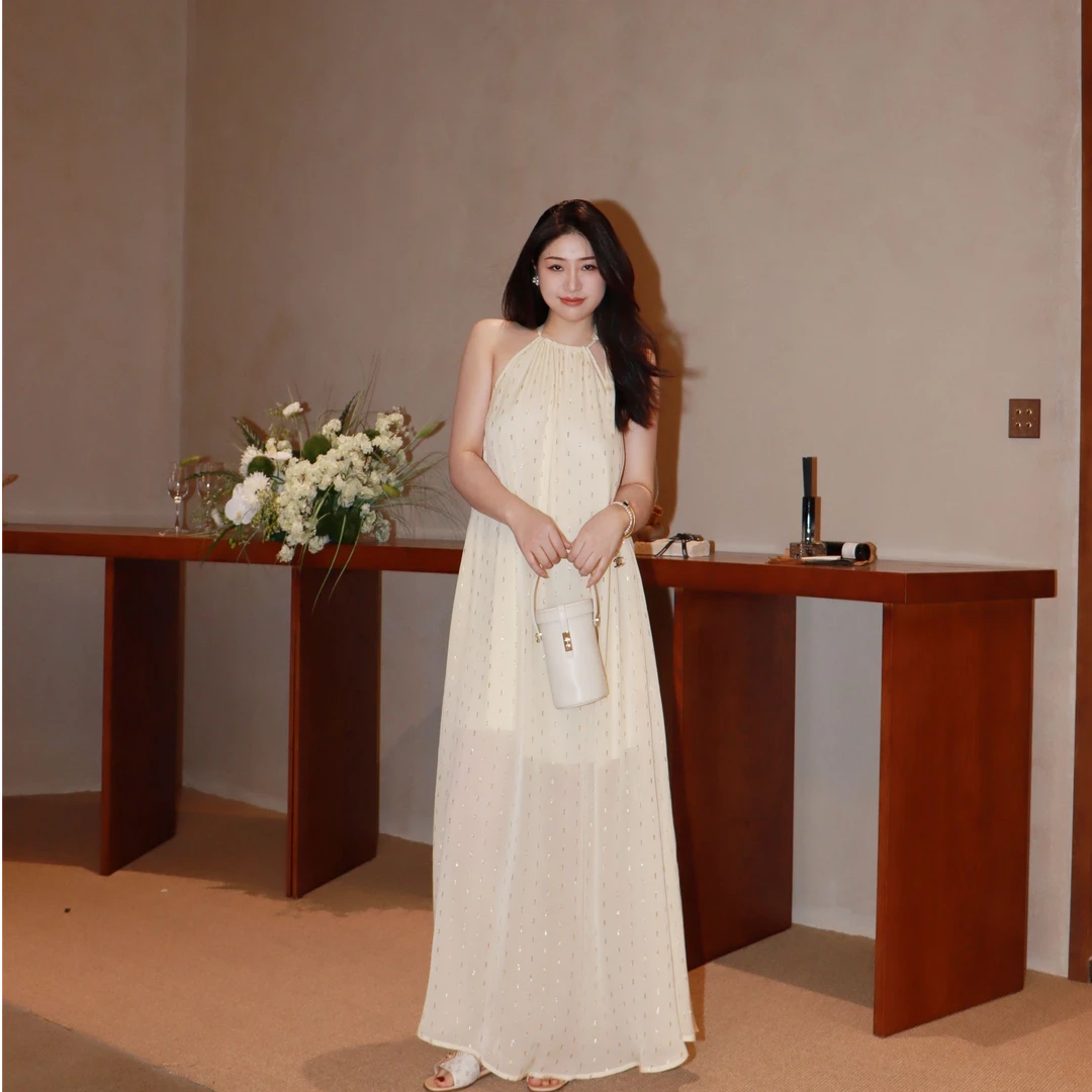 多肉宝贝【95%人丝5金丝】法式高级感慵懒风连衣裙胖mm穿2507B25370