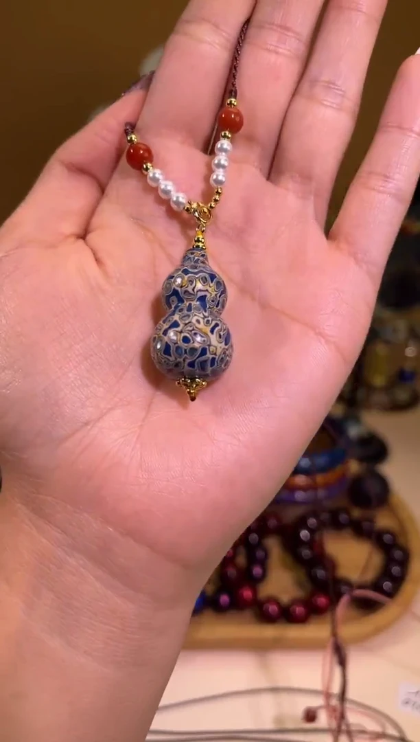 榕城大漆螺钿葫芦珠吊坠