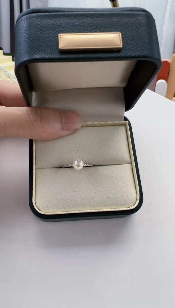 海水珍珠戒指银S925镶嵌海水akoya戒指Z04