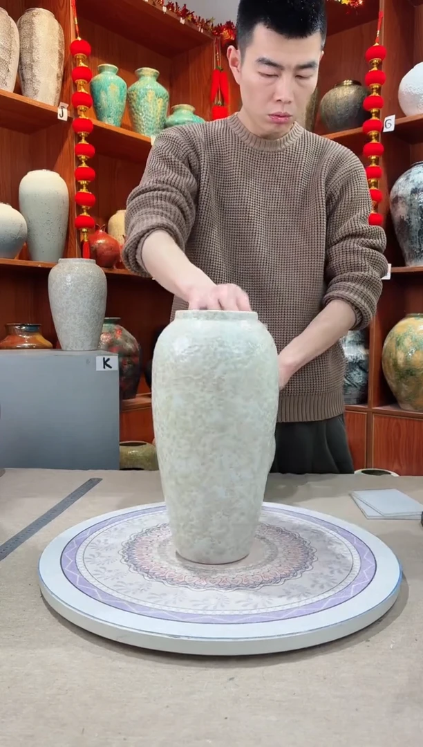 【闪购商品】瓶陶瓷花瓶 无花 茶白大号