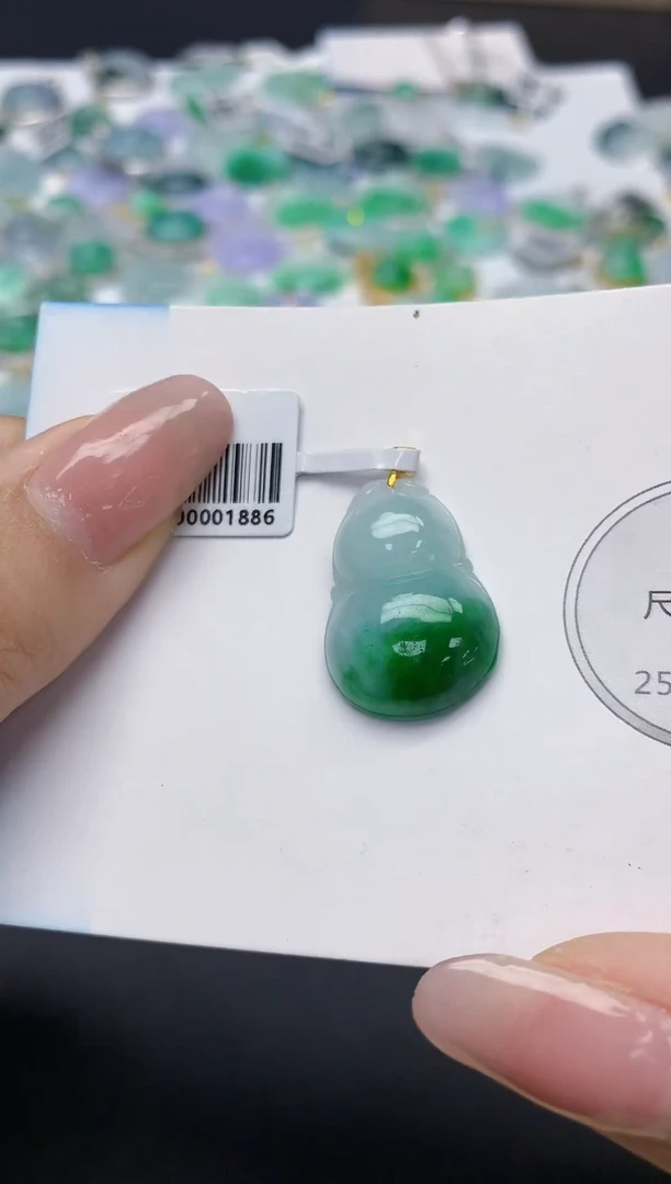 颈饰18K金镶嵌翡翠天然缅甸a货翡翠百元以上9元证书费自理