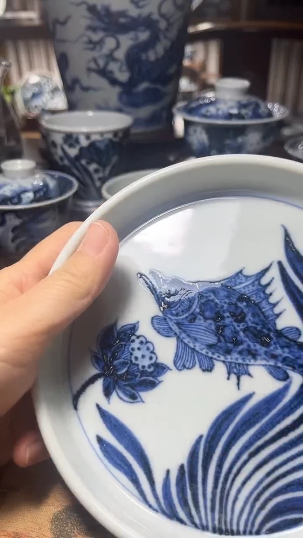 秋*直播间首单福利鱼藻纹壶承元青花