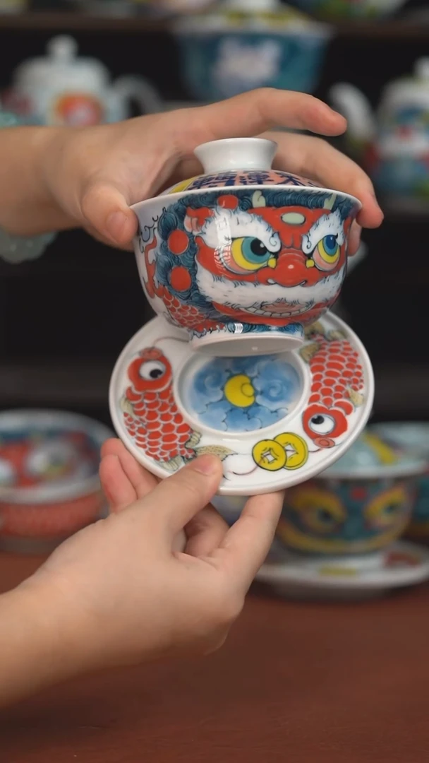 老师作品池鱼三才盖碗 （宠粉福利 ）