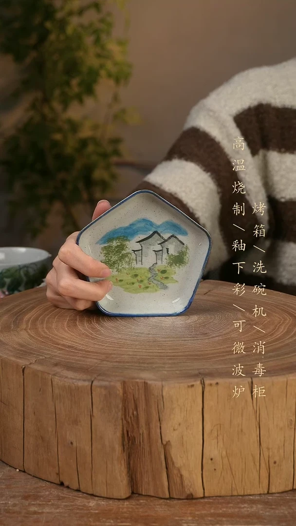 碗瓷景德镇手工手绘高温瓷釉下彩