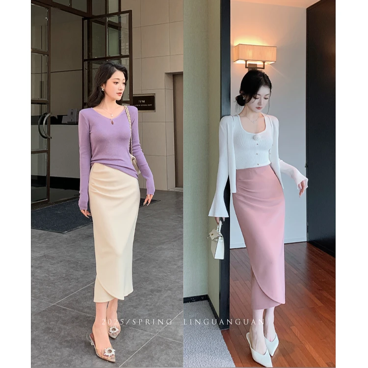 林关关【气质猎歌】温柔百搭半身裙女显瘦通勤百搭裙子 71845