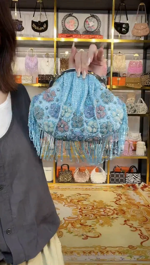 织物珠韵恒泽重工串珠手提包直播间女神专拍