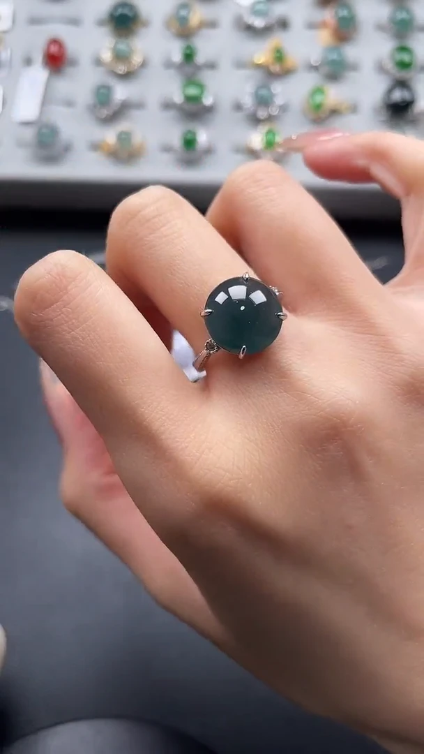 【闪购商品】翡翠戒指银S925镶嵌4654654