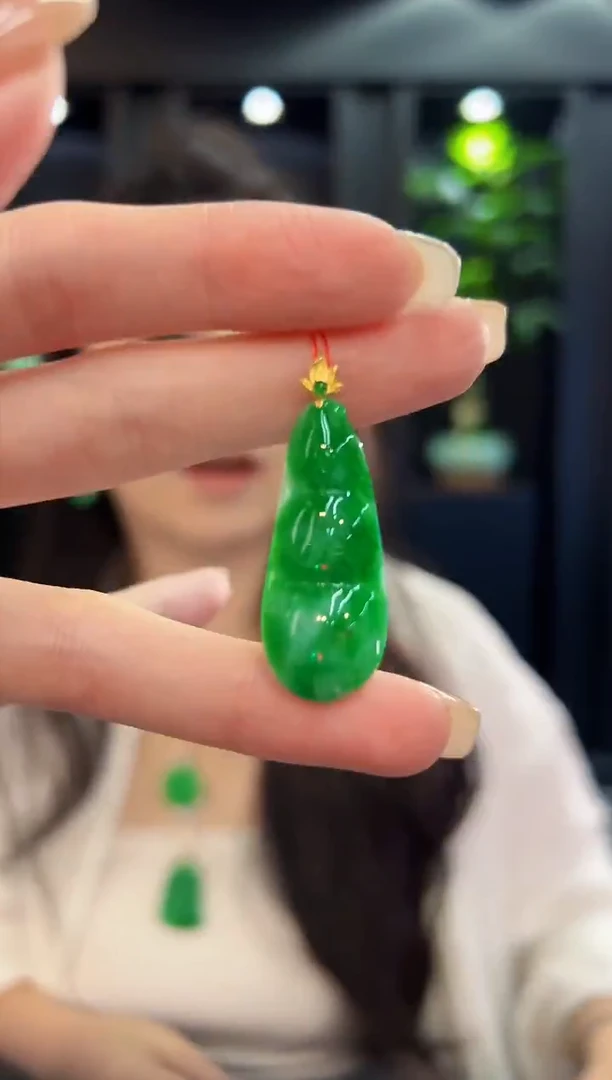 吊坠(不含链)18K金镶嵌翡翠 缅料A货/支持复检/一件