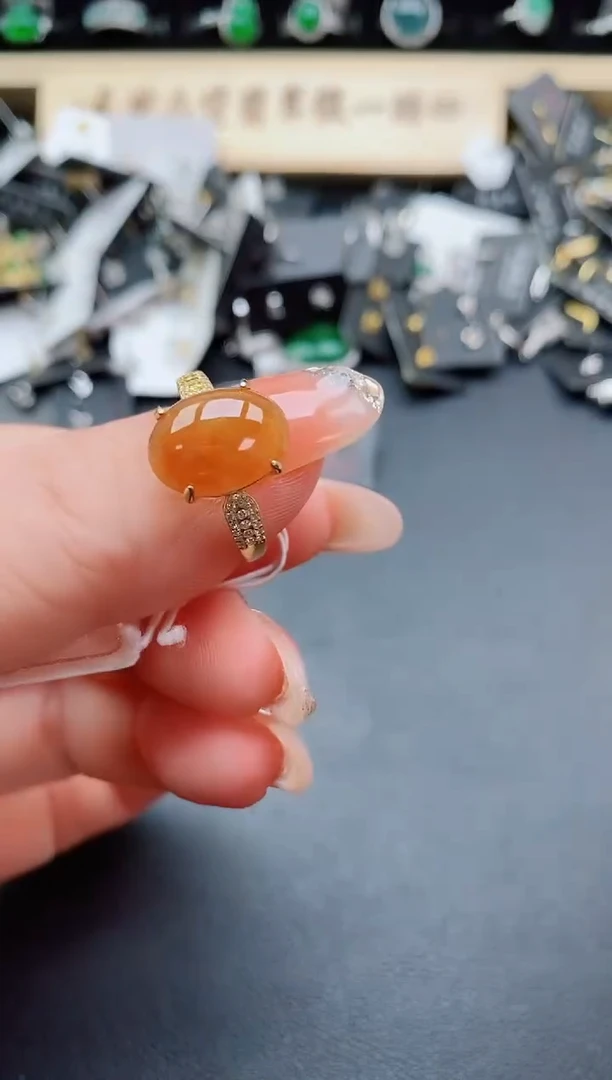 银S925镶嵌戒指翡翠1