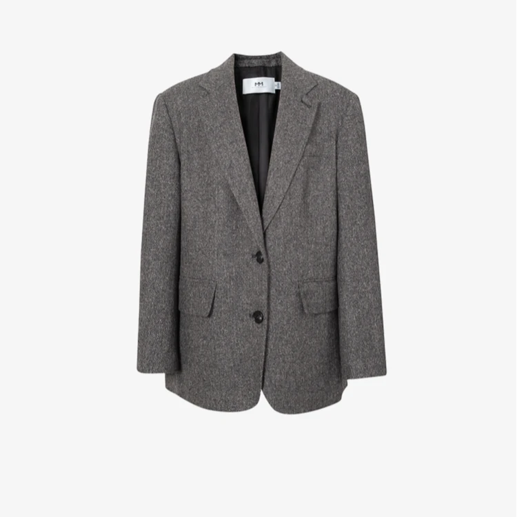 【女装优选WH】MM麦檬商场同款时尚简约夹花灰西装外套5EA111871