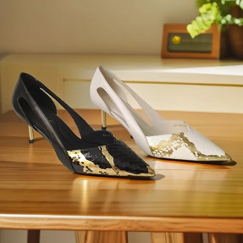 【ALHAS女鞋】舒适气质时尚细跟尖头百搭高跟鞋【224-708】