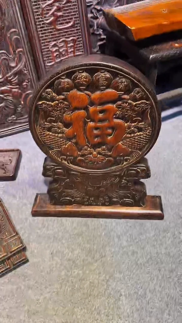 木用****6紫檀雕刻板一物一拍