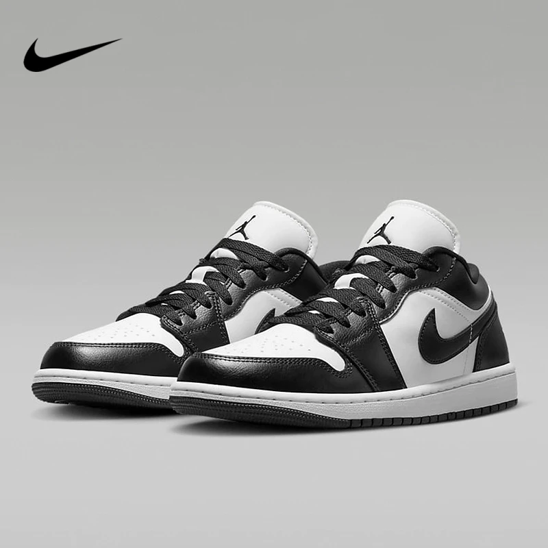 NIKE/耐克女鞋Air Jordan 1 AJ1黑白熊猫低帮复古板鞋黑色篮球鞋