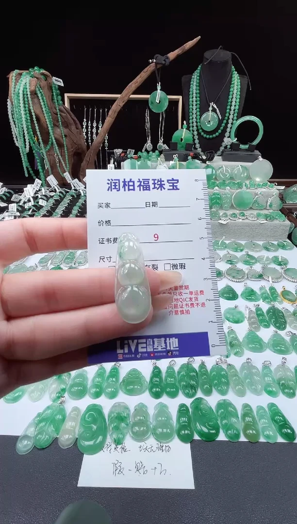 吊坠(赠链)未镶嵌石英质玉（非洲翠）21.8单珠