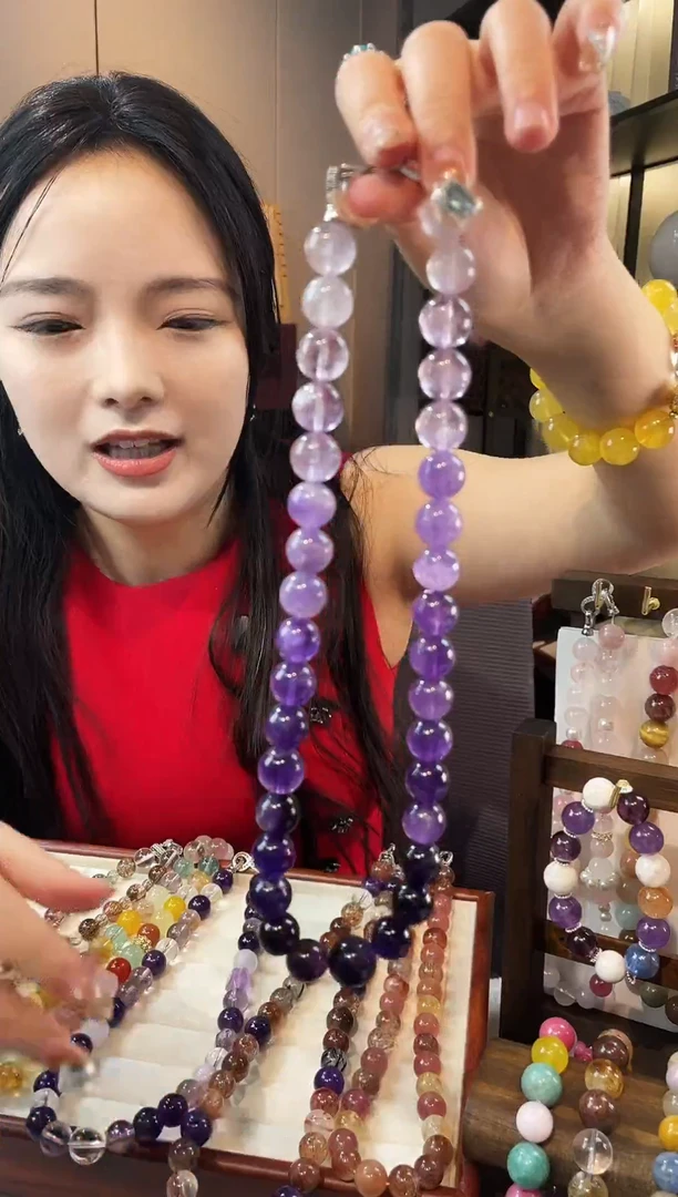 项链未镶嵌水晶紫水渐变项链