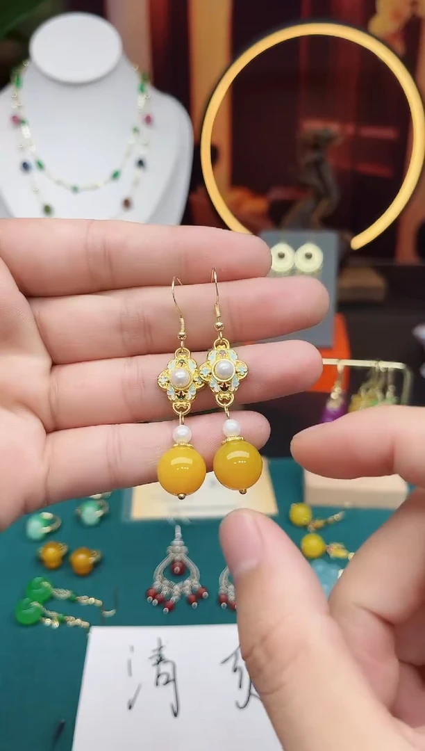 玛瑙/玉髓耳钉银S925镶嵌330000