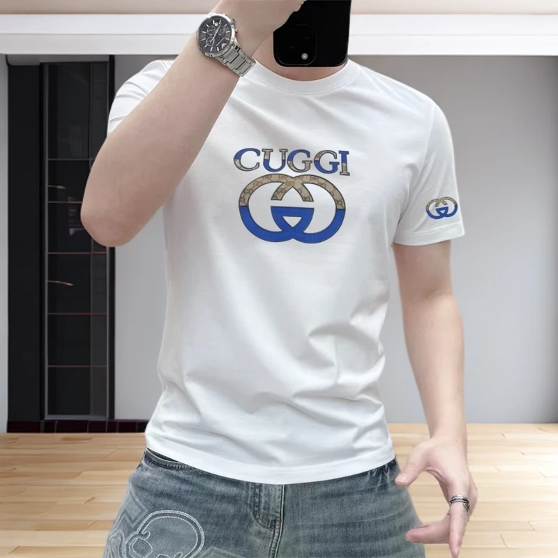 欧洲站男士短袖T恤夏季ins潮牌街头圆领青年休闲百搭质感纯棉上衣