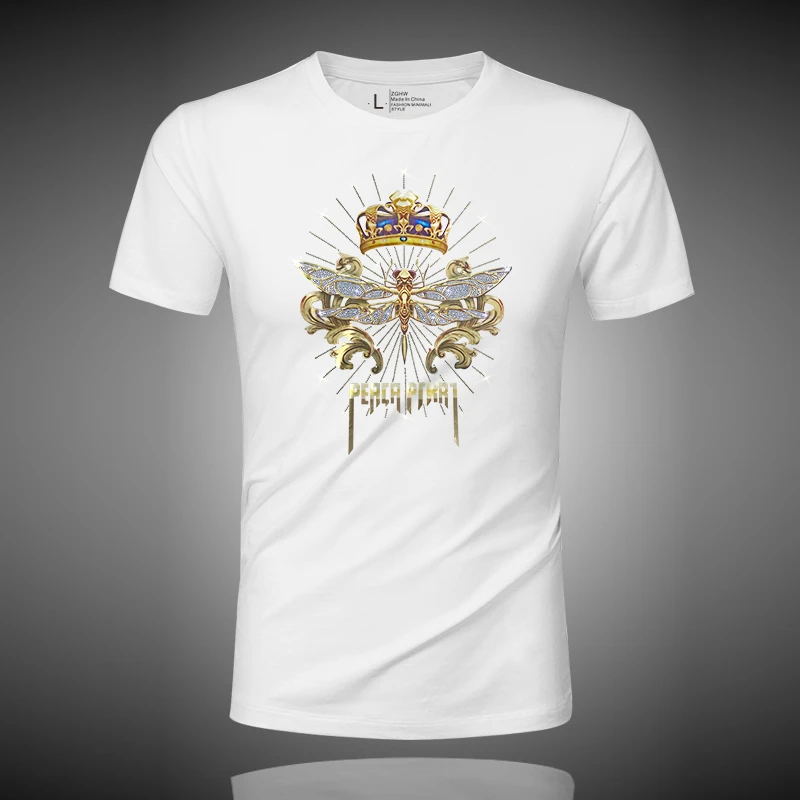 罗尔基那斯高端时尚男士大码短袖休闲潮流修身夏季新款百搭T恤