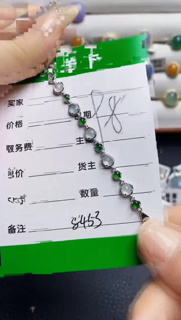 银S925镶嵌戒指翡翠8453