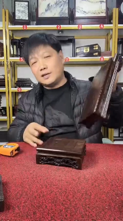 木蔚***風非洲黑檀正方底座13CM