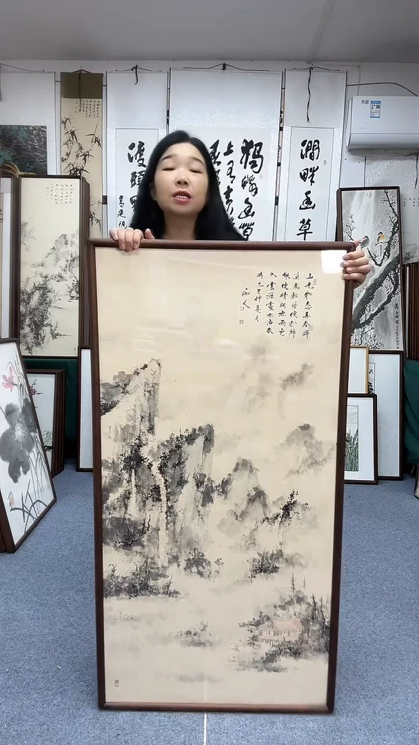 国画62*122实木画框京东包邮手绘