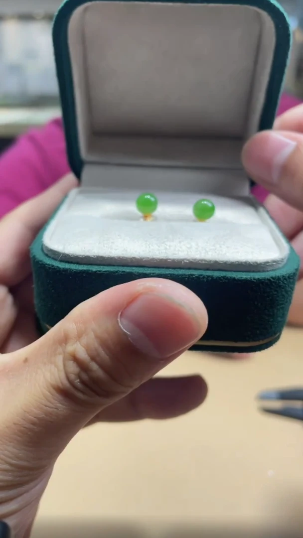 和田玉银S925镶嵌耳饰100134-F3-多样性发其—