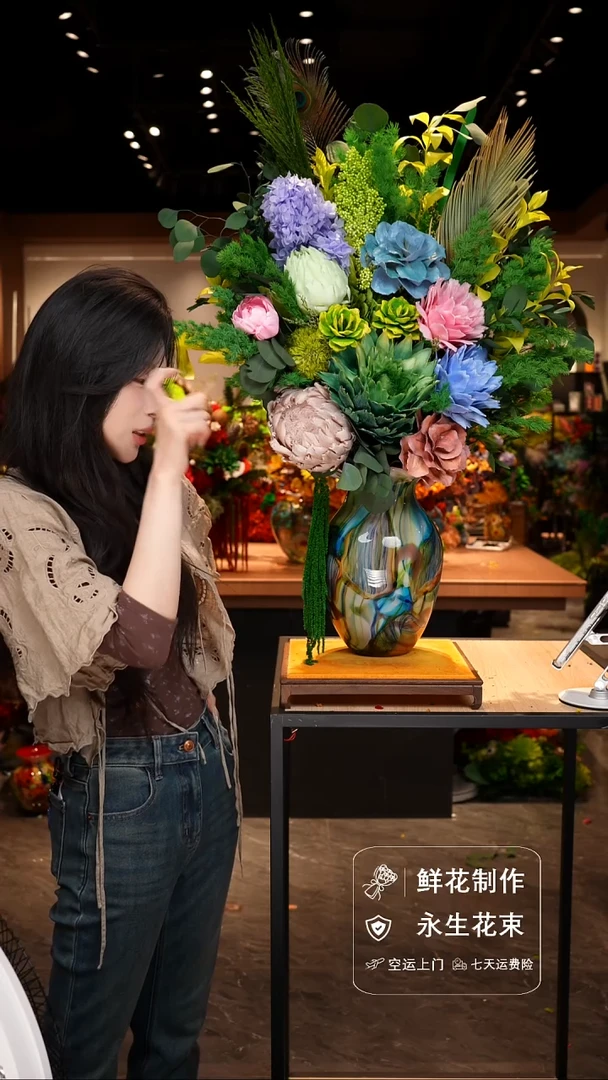 手工艺品琉璃手工花器花束空运包邮送货上门-以图片为准