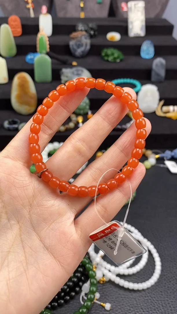 玛瑙/玉髓手串未镶嵌6mm极限弧手串