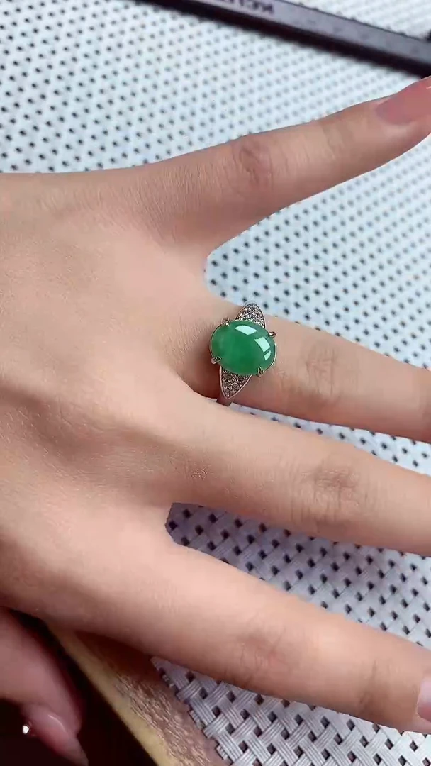【闪购商品】翡翠戒指银S925镶嵌戒指