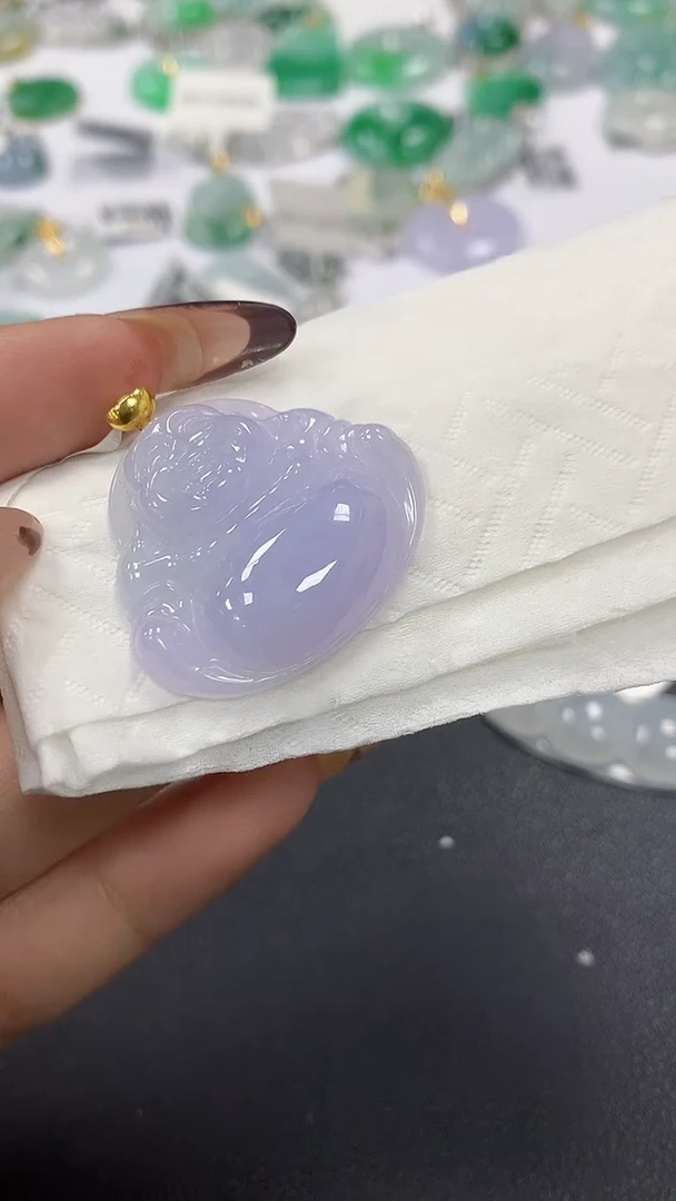 颈饰18K金镶嵌翡翠a货假一赔三支持复检百元上9元证书费自理