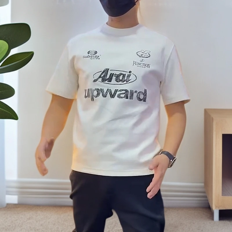 夏季美式休闲男士潮流短袖T恤个性字母印花圆领时尚纯棉百搭半袖