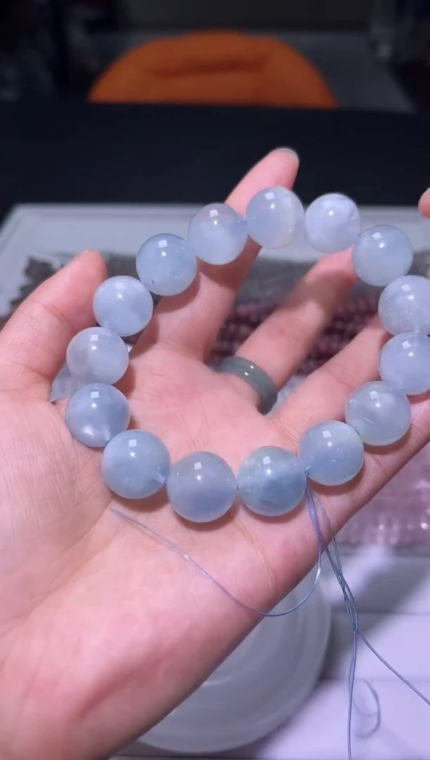 1海蓝宝石（处理）J013-15mm海蓝宝单圈-多样性发其一