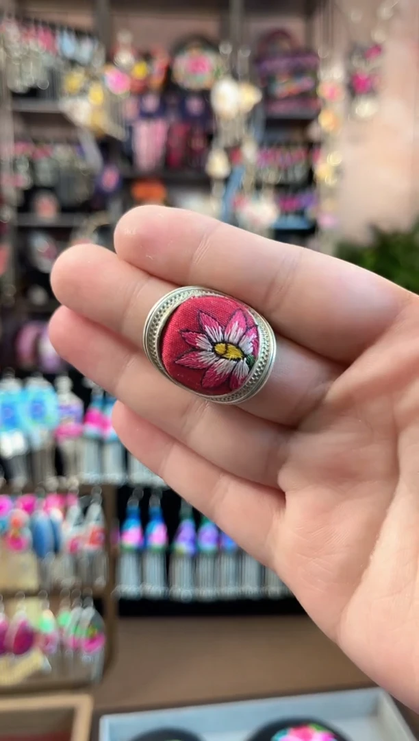 织绣 民族风手工非遗老绣饰品 戒指617