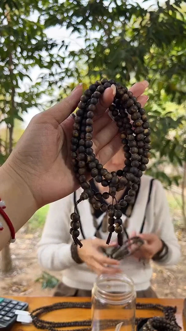 【闪购商品】沉香手串虎斑珠07-26沉水圆珠多圈多样性发一条