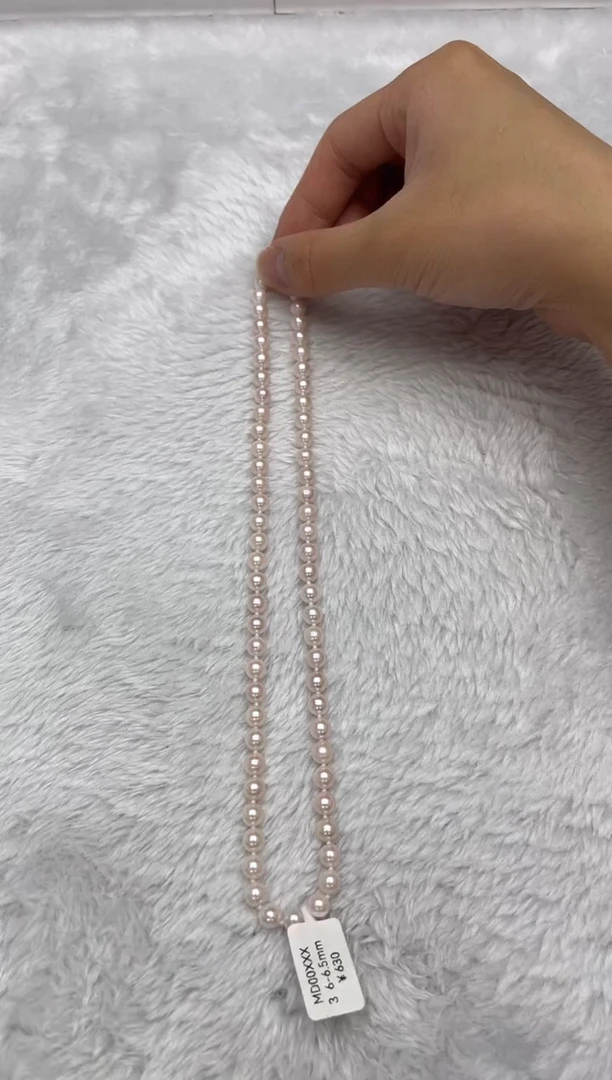 项链银S925镶嵌海水珍珠AK6-6.5mm