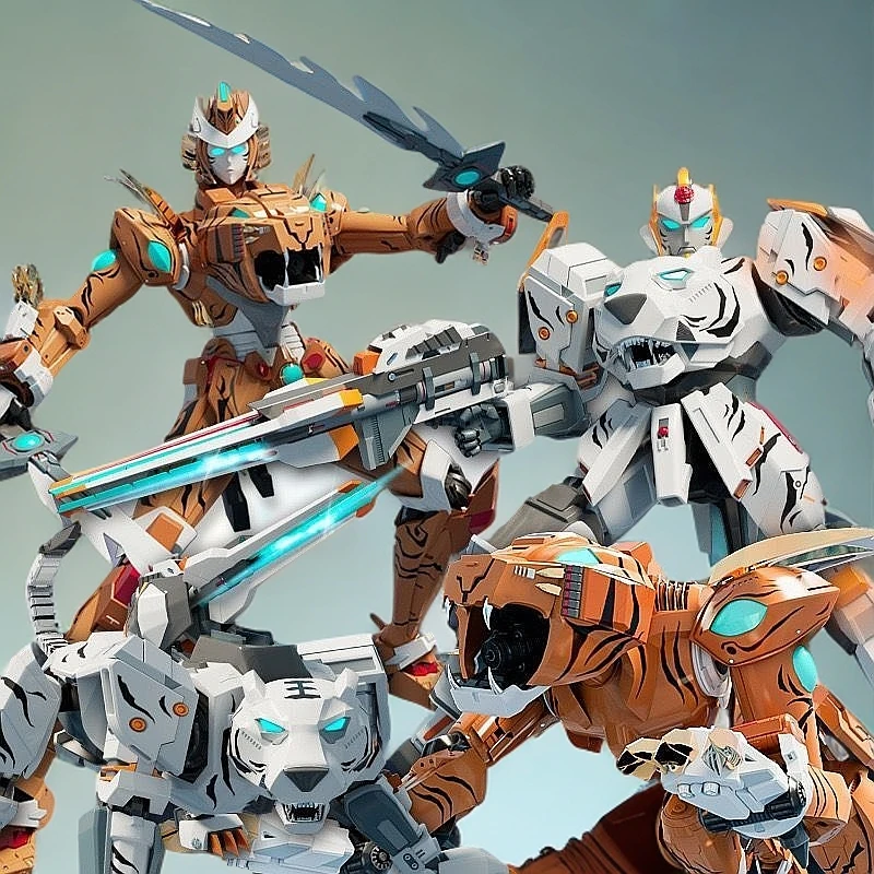 正版神兽金刚白虎灵兽侠机器人甲模型男孩玩具儿童生日礼物6789岁