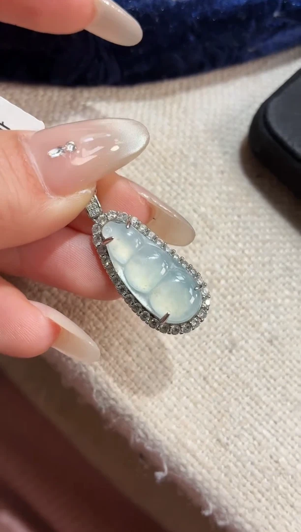 吊坠(不含链)银S925镶嵌翡翠吊坠