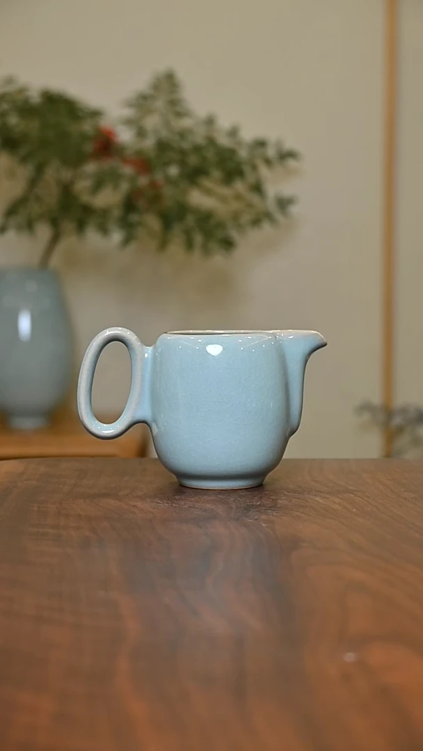 美好时光公道 天青 微瑕 朱家汝窑款