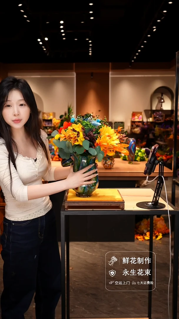 手工艺品琉璃手工花器花束空运包邮送货上门-以图片为准