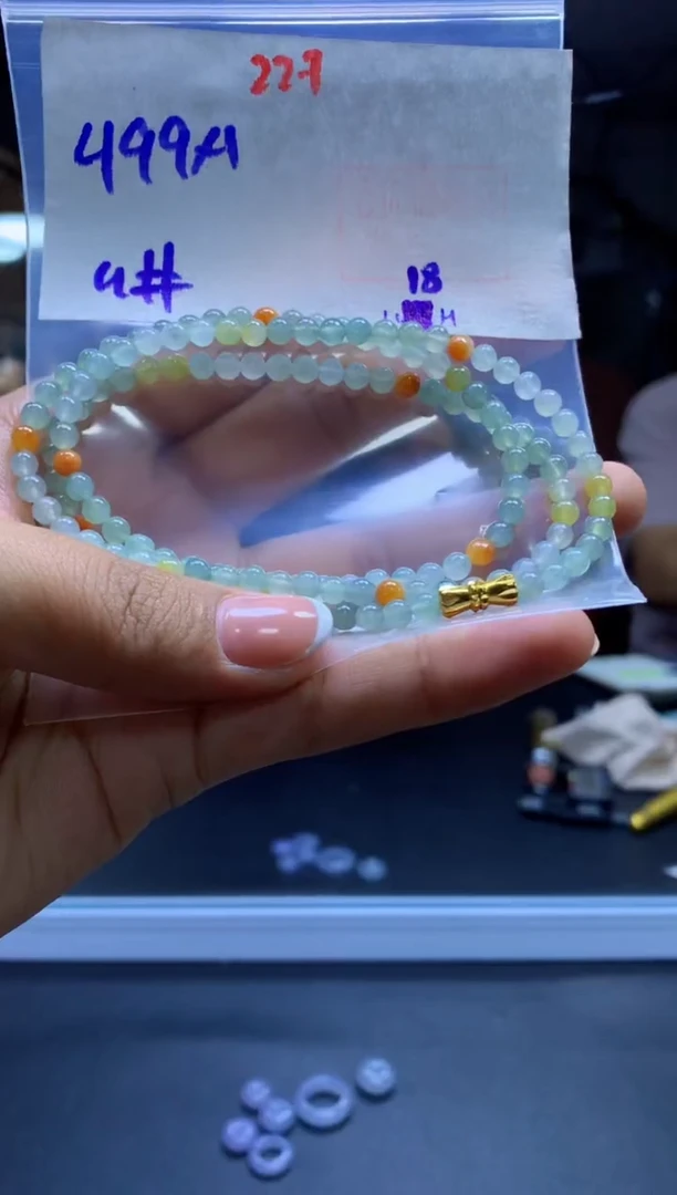 未镶嵌定制翡翠珠串#499元-毛货需精细抛光