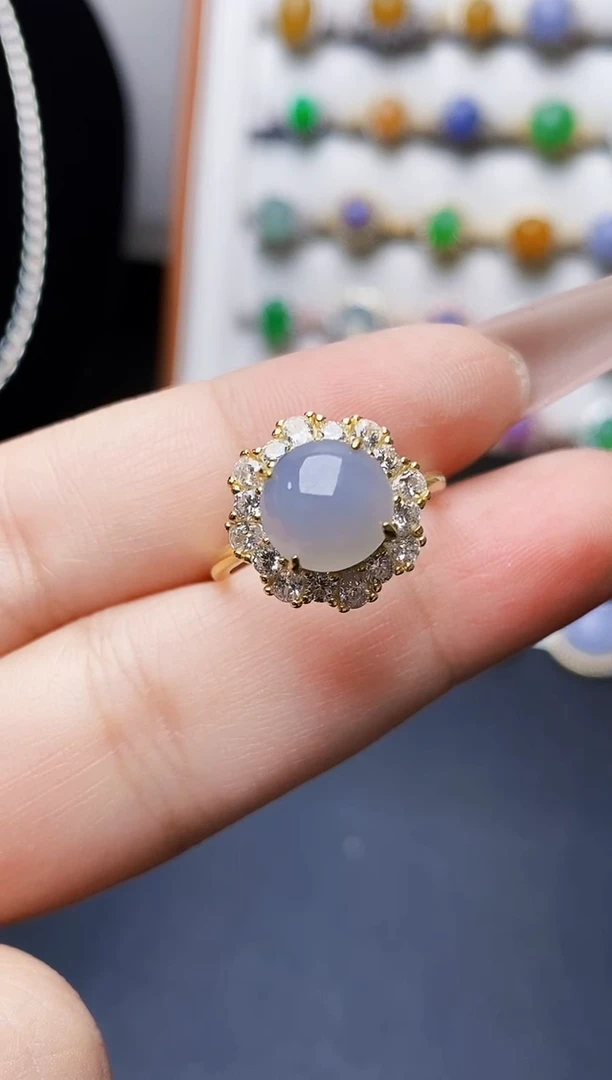 银S925镶嵌戒指翡翠0288