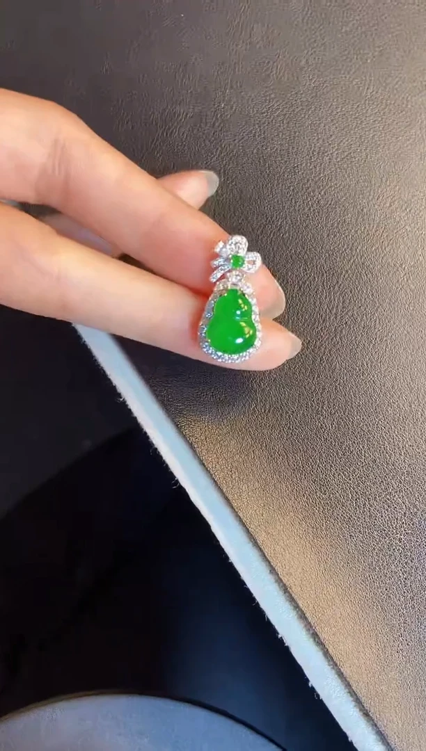 吊坠(不含链)银S925镶嵌翡翠1