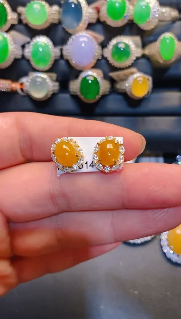 银S925镶嵌翡翠耳饰蜗****?天然