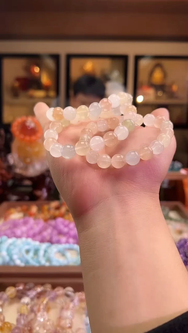 未镶嵌手链水晶10mm+彩钢丝兔毛（多样性发一）