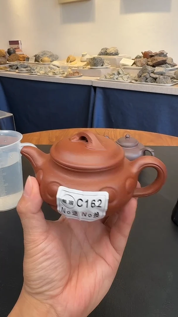 茶壶紫砂微瑕C162红降坡仿古如意