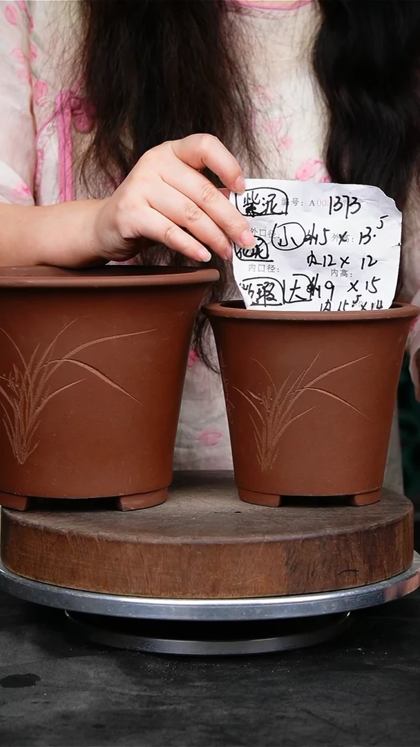 紫砂花盆1373花泥瑕疵