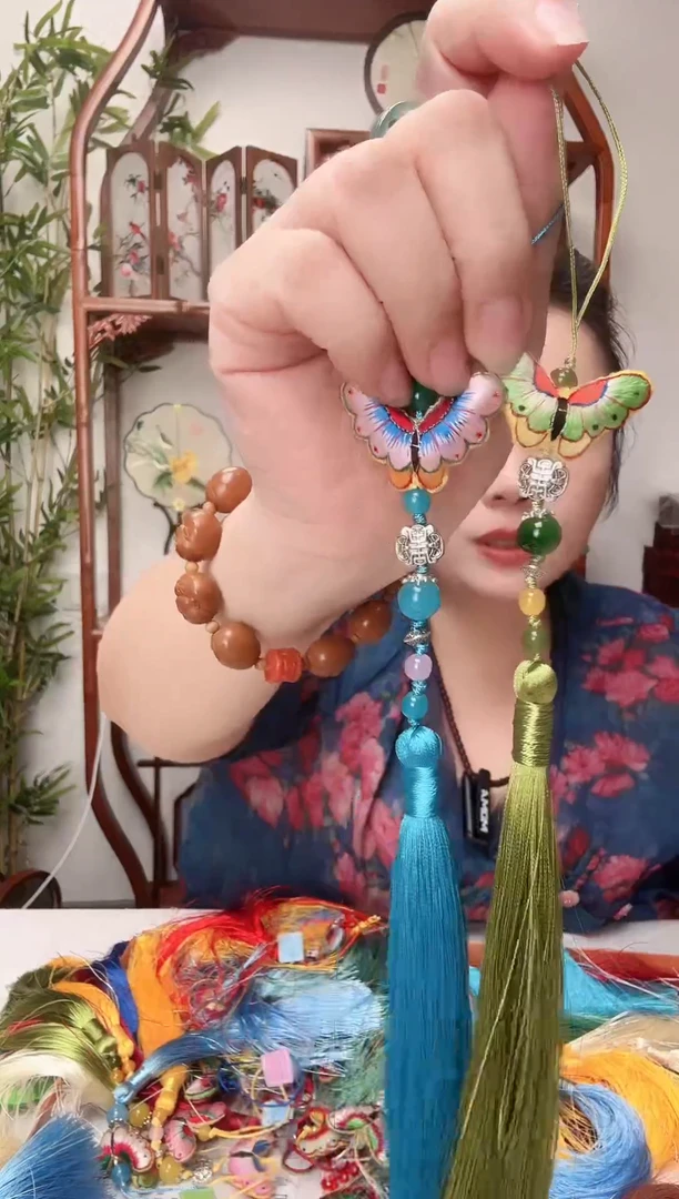 刺绣吊坠流苏双面绣花