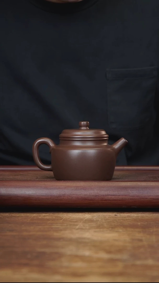茶壶紫砂220ml 全手德钟  紫泥